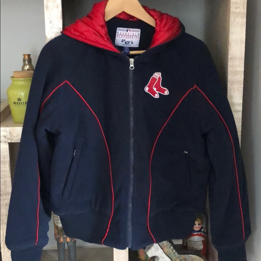 Red Sox red satin lined jacket size medium